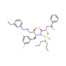 CCCC(CCC)S(=O)(=O)C[C@@H](NC(=O)c1ccccc1)C(=O)N[C@@H](Cc1cc(F)cc(F)c1)[C@H](O)CNCc1cccc(CC)c1 ZINC000028817303