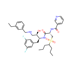 CCCC(CCC)S(=O)(=O)C[C@@H](NC(=O)c1cccnc1)C(=O)N[C@@H](Cc1cc(F)cc(F)c1)[C@H](O)CNCc1cccc(CC)c1 ZINC000028817319