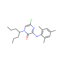 CCCC(CCC)n1cc(Cl)nc(Nc2c(C)cc(C)cc2C)c1=O ZINC000043120319