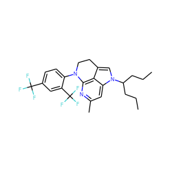 CCCC(CCC)n1cc2c3c(nc(C)cc31)N(c1ccc(C(F)(F)F)cc1C(F)(F)F)CC2 ZINC000028958475