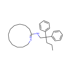 CCCC(CN/C1=N/CCCCCCCCCCC1)(c1ccccc1)c1ccccc1 ZINC000027107893