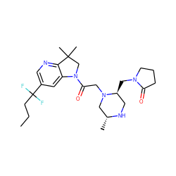 CCCC(F)(F)c1cnc2c(c1)N(C(=O)CN1C[C@@H](C)NC[C@@H]1CN1CCCC1=O)CC2(C)C ZINC000219020376