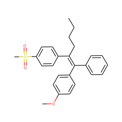 CCCC/C(=C(\c1ccccc1)c1ccc(OC)cc1)c1ccc(S(C)(=O)=O)cc1 ZINC000058590775