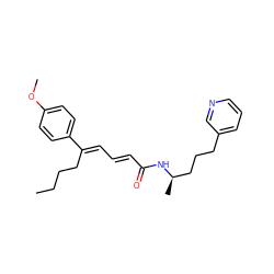 CCCC/C(=C\C=C\C(=O)N[C@H](C)CCCc1cccnc1)c1ccc(OC)cc1 ZINC000003794742