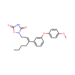 CCCC/C(=C\Cn1oc(=O)[nH]c1=O)c1cccc(Oc2ccc(OC)cc2)c1 ZINC000013558163