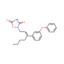 CCCC/C(=C\Cn1oc(=O)[nH]c1=O)c1cccc(Oc2ccccc2)c1 ZINC000013558162