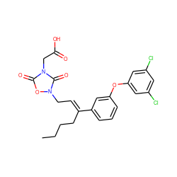 CCCC/C(=C\Cn1oc(=O)n(CC(=O)O)c1=O)c1cccc(Oc2cc(Cl)cc(Cl)c2)c1 ZINC000013558176