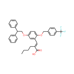 CCCC/C(=C\c1cc(OCC(c2ccccc2)c2ccccc2)ccc1OCc1ccc(C(F)(F)F)cc1)C(=O)O ZINC000299864456