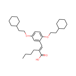 CCCC/C(=C\c1cc(OCCC2CCCCC2)ccc1OCCC1CCCCC1)C(=O)O ZINC000072114824