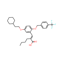 CCCC/C(=C\c1cc(OCCC2CCCCC2)ccc1OCc1ccc(C(F)(F)F)cc1)C(=O)O ZINC000072113498