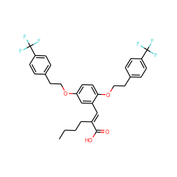 CCCC/C(=C\c1cc(OCCc2ccc(C(F)(F)F)cc2)ccc1OCCc1ccc(C(F)(F)F)cc1)C(=O)O ZINC000072113144