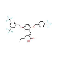 CCCC/C(=C\c1cc(OCc2cc(C(F)(F)F)cc(C(F)(F)F)c2)ccc1OCc1ccc(C(F)(F)F)cc1)C(=O)O ZINC000299860594