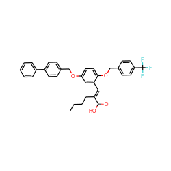 CCCC/C(=C\c1cc(OCc2ccc(-c3ccccc3)cc2)ccc1OCc1ccc(C(F)(F)F)cc1)C(=O)O ZINC000299859767