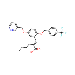 CCCC/C(=C\c1cc(OCc2cccnc2)ccc1OCc1ccc(C(F)(F)F)cc1)C(=O)O ZINC000299867726