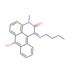 CCCC/N=C1\C(=O)N(C)c2cccc3c(O)c4ccccc4c1c23 ZINC000101758698