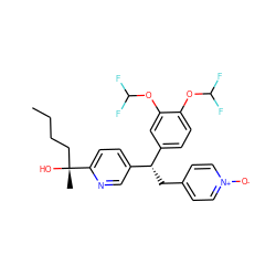 CCCC[C@@](C)(O)c1ccc([C@@H](Cc2cc[n+]([O-])cc2)c2ccc(OC(F)F)c(OC(F)F)c2)cn1 ZINC000013490140