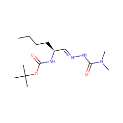 CCCC[C@@H](/C=N/NC(=O)N(C)C)NC(=O)OC(C)(C)C ZINC000028570899