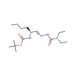 CCCC[C@@H](/C=N/NC(=O)N(CC)CC)NC(=O)OC(C)(C)C ZINC000028570901