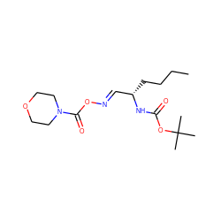 CCCC[C@@H](/C=N/OC(=O)N1CCOCC1)NC(=O)OC(C)(C)C ZINC000036287205