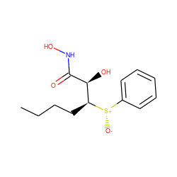 CCCC[C@@H]([C@H](O)C(=O)NO)[S@@+]([O-])c1ccccc1 ZINC000013808971