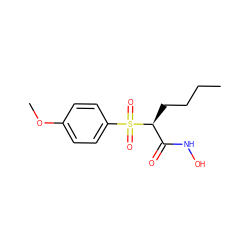 CCCC[C@@H](C(=O)NO)S(=O)(=O)c1ccc(OC)cc1 ZINC000013520799