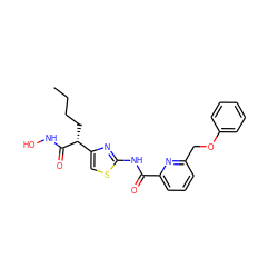 CCCC[C@@H](C(=O)NO)c1csc(NC(=O)c2cccc(COc3ccccc3)n2)n1 ZINC000028456882