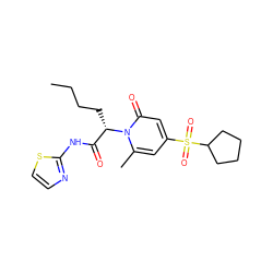 CCCC[C@@H](C(=O)Nc1nccs1)n1c(C)cc(S(=O)(=O)C2CCCC2)cc1=O ZINC000095601745