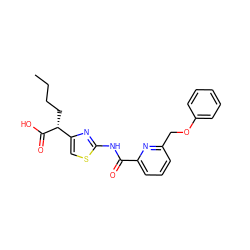 CCCC[C@@H](C(=O)O)c1csc(NC(=O)c2cccc(COc3ccccc3)n2)n1 ZINC000028459609