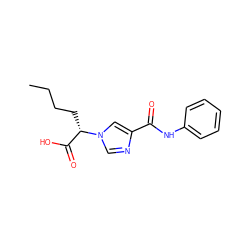 CCCC[C@@H](C(=O)O)n1cnc(C(=O)Nc2ccccc2)c1 ZINC000027518992