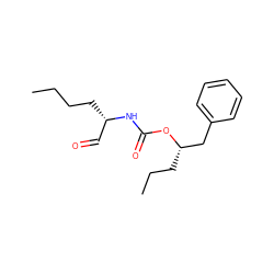 CCCC[C@@H](C=O)NC(=O)O[C@@H](CCC)Cc1ccccc1 ZINC000027085284