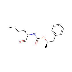 CCCC[C@@H](C=O)NC(=O)O[C@H](C)Cc1ccccc1 ZINC000027095018