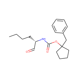 CCCC[C@@H](C=O)NC(=O)OC1(Cc2ccccc2)CCCC1 ZINC000027091140