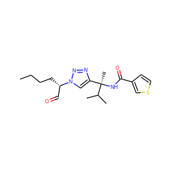 CCCC[C@@H](C=O)n1cc([C@@](C)(NC(=O)c2ccsc2)C(C)C)nn1 ZINC000028645109