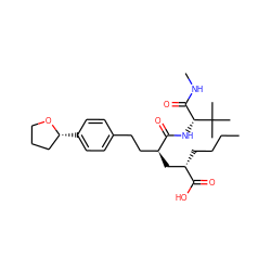 CCCC[C@@H](C[C@@H](CCc1ccc([C@@H]2CCCO2)cc1)C(=O)N[C@H](C(=O)NC)C(C)(C)C)C(=O)O ZINC000013761387