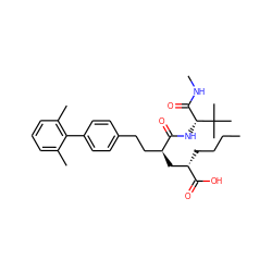 CCCC[C@@H](C[C@@H](CCc1ccc(-c2c(C)cccc2C)cc1)C(=O)N[C@H](C(=O)NC)C(C)(C)C)C(=O)O ZINC000025987900