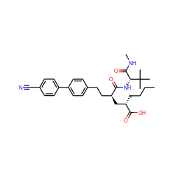 CCCC[C@@H](C[C@@H](CCc1ccc(-c2ccc(C#N)cc2)cc1)C(=O)N[C@H](C(=O)NC)C(C)(C)C)C(=O)O ZINC000025987707