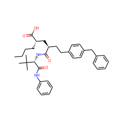 CCCC[C@@H](C[C@@H](CCc1ccc(Cc2ccccc2)cc1)C(=O)N[C@H](C(=O)Nc1ccccc1)C(C)(C)C)C(=O)O ZINC000025989865