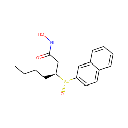 CCCC[C@@H](CC(=O)NO)[S@@+]([O-])c1ccc2ccccc2c1 ZINC000013808952