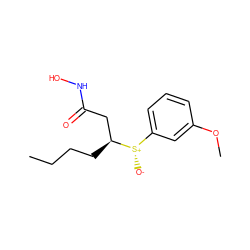 CCCC[C@@H](CC(=O)NO)[S@@+]([O-])c1cccc(OC)c1 ZINC000013808944