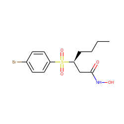 CCCC[C@@H](CC(=O)NO)S(=O)(=O)c1ccc(Br)cc1 ZINC000013808924
