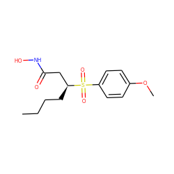 CCCC[C@@H](CC(=O)NO)S(=O)(=O)c1ccc(OC)cc1 ZINC000013808912