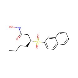 CCCC[C@@H](CC(=O)NO)S(=O)(=O)c1ccc2ccccc2c1 ZINC000013808908