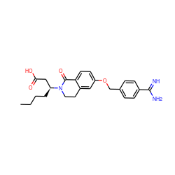 CCCC[C@@H](CC(=O)O)N1CCc2cc(OCc3ccc(C(=N)N)cc3)ccc2C1=O ZINC000026574797