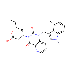 CCCC[C@@H](CC(=O)O)n1c(=O)c2ncccc2n(Cc2cn(C)c3cccc(C)c23)c1=O ZINC000068244705