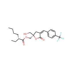 CCCC[C@@H](CC)C(=O)OC[C@]1(CO)C/C(=C/c2ccc(C(F)(F)F)cc2)C(=O)O1 ZINC000040866766