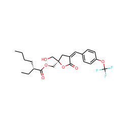 CCCC[C@@H](CC)C(=O)OC[C@]1(CO)C/C(=C/c2ccc(OC(F)(F)F)cc2)C(=O)O1 ZINC000040393702