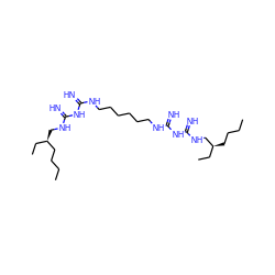 CCCC[C@@H](CC)CNC(=N)NC(=N)NCCCCCCNC(=N)NC(=N)NC[C@H](CC)CCCC ZINC000004468820