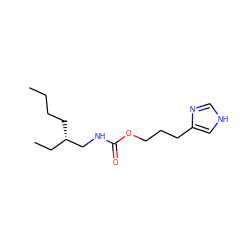 CCCC[C@@H](CC)CNC(=O)OCCCc1c[nH]cn1 ZINC000049089156