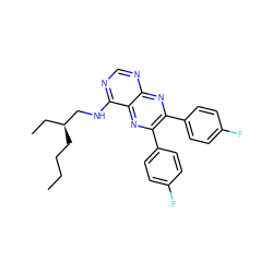 CCCC[C@@H](CC)CNc1ncnc2nc(-c3ccc(F)cc3)c(-c3ccc(F)cc3)nc12 ZINC000028346949