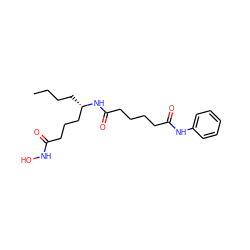 CCCC[C@@H](CCCC(=O)NO)NC(=O)CCCCC(=O)Nc1ccccc1 ZINC001772637158